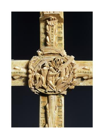 Giclee Print: Moses and Brazen Serpent, Decorative Detail from the Cloisters Cross, Walrus Ivory: 24x18in