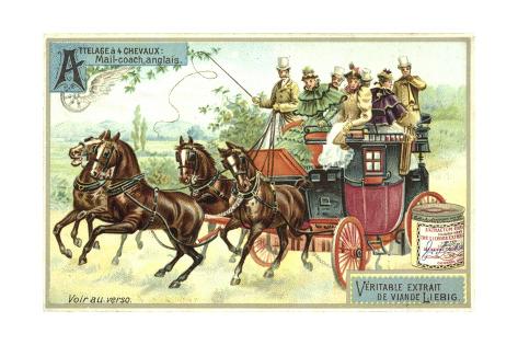 Giclee Print: English Mail Coach: 24x16in