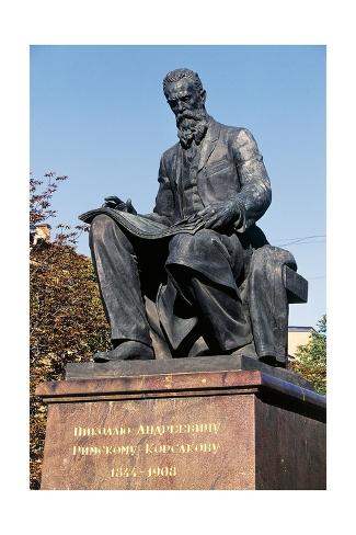 Giclee Print: Nikolai Rimsky-Korsakov Statue: 24x16in