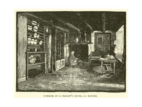 Giclee Print: Interior of a Peasant's House, La Manche: 24x18in