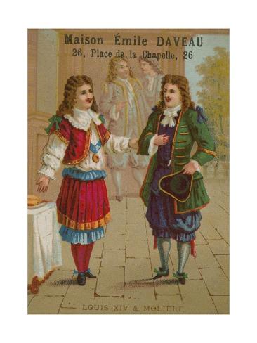 Giclee Print: Louis XIV of France and Moliere: 24x18in