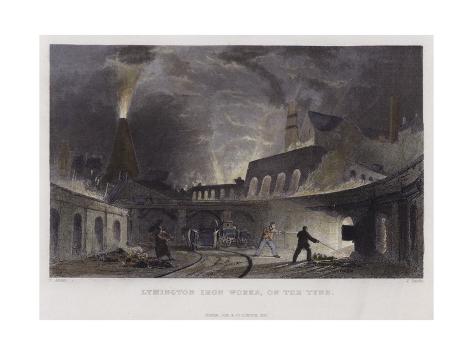 Giclee Print: Lymington Iron Works, on the Tyne by Thomas Allom: 24x18in