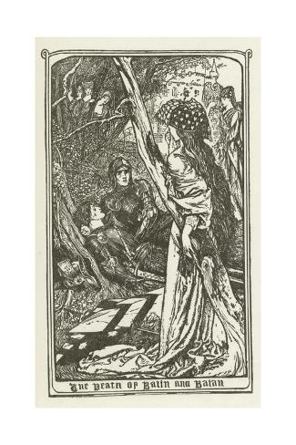 Giclee Print: The Death of Balin and Balan by Henry Justice Ford: 24x16in