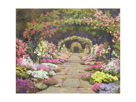 Giclee Print: An English Garden: 24x18in