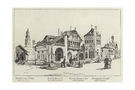 Giclee Print: History of Human Dwellings at the Paris Exhibition: 24x16in