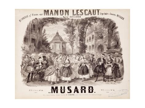 Giclee Print: Frontispiece of Adaptation for Piano of Opera Manon Lescaut: 24x18in