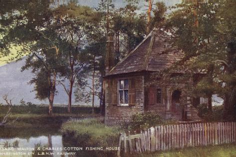 Photographic Print: Isaac Walton and Charles Cotton Fishing House, Hartington Stn: 24x16in