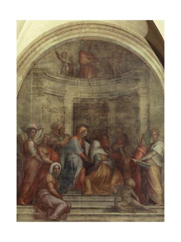 Giclee Print: Italy, Florence, Cloister of Votes, Basilica of Most Holy Annunciation, Visitation, 1516 by Giacomo Carucci: 24x18in