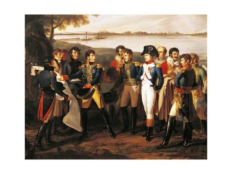 Giclee Print: Napoleon 1769-1821 Orders River Danube to Be Bridged at Ebersdorf in Order before Battle of Essling by Lodovico Venuti: 24x18in