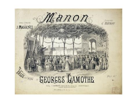 Giclee Print: Frontispiece of Adaptation for Piano by Georges Lamothe of Opera Manon by Jules Massenet: 24x18in