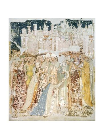 Giclee Print: The Arrival of St Ursula in Rome, Detail from the Fresco Legend of St Ursula, 1360-1366 by Tommaso Da Modena Tommaso Da Modena: 24x18in