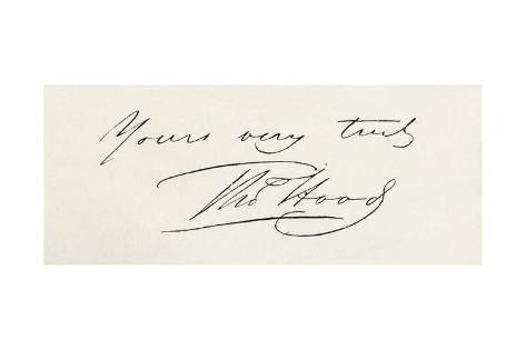 Giclee Print: Signature of Thomas Hood, from 'The Complete Poetical Works of Thomas Hood', Published in 1906: 24x16in