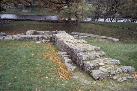 Photographic Print: Ruins of the Second Bridge of Chesters, Chesters Roman Fort, Hadrian's Wall: 24x16in