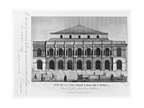 Giclee Print: France, Paris, View of the Grand Opera on Rue Le Peletier, Designed by Architect Francois Debret: 24x18in