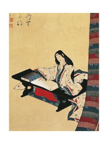 Giclee Print: Murasaki Shikibu, 10th-11th Century Author and Poet from the Fujiwara Family, Kakemono: 24x18in