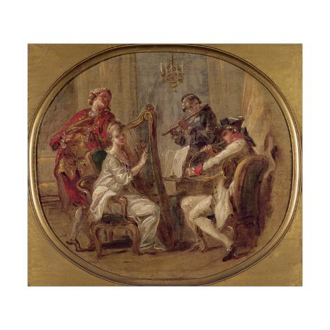 Giclee Print: Concert with Four Figures, C.1774 by Francois Andre Vincent: 16x16in