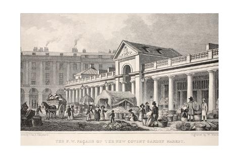 Giclee Print: The N.W. Façade of the New Covent Garden Market by Thomas Hosmer Shepherd: 24x16in