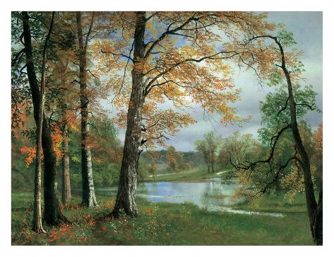 Giclee Print: A Quiet Pond by Albert Bierstadt: 46x60in