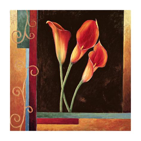 Giclee Print: Orange Callas by Jill Deveraux: 28x28in