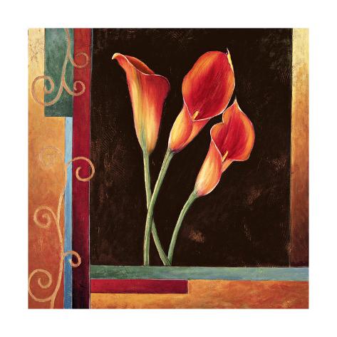 Giclee Print: Orange Callas by Jill Deveraux: 24x24in