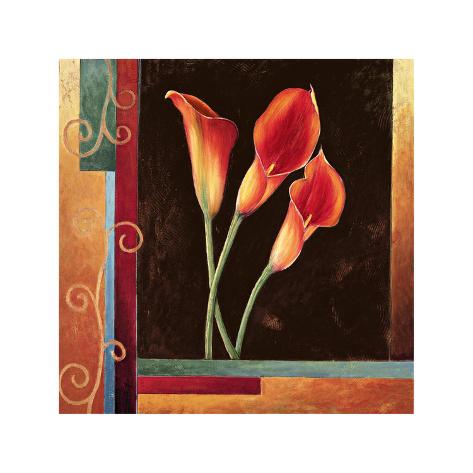 Giclee Print: Orange Callas by Jill Deveraux: 16x16in