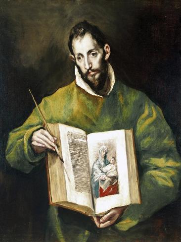 Photographic Print: The Apostle St. Luke the Evangelist by El Greco: 24x18in