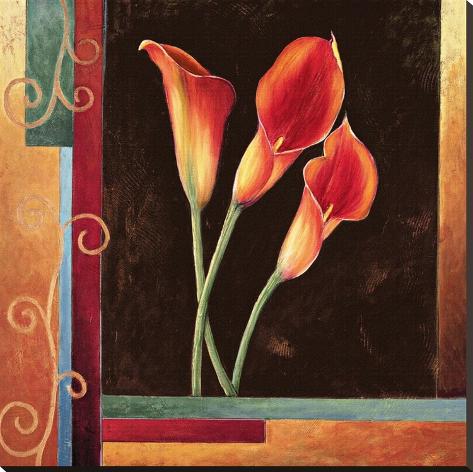 Stretched Canvas Print: Orange Callas by Jill Deveraux: 40x40in