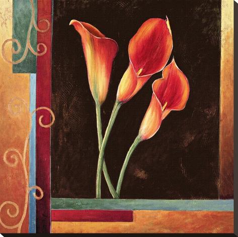 Stretched Canvas Print: Orange Callas by Jill Deveraux: 30x30in