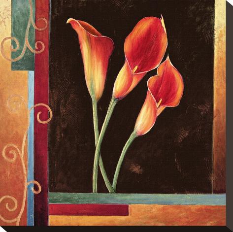 Stretched Canvas Print: Orange Callas by Jill Deveraux: 16x16in