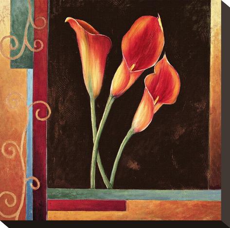 Stretched Canvas Print: Orange Callas by Jill Deveraux: 12x12in