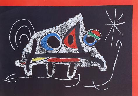 Art Print: Le Lezard aux Plumes from Indelible Miro by Joan Miro: 14x20in