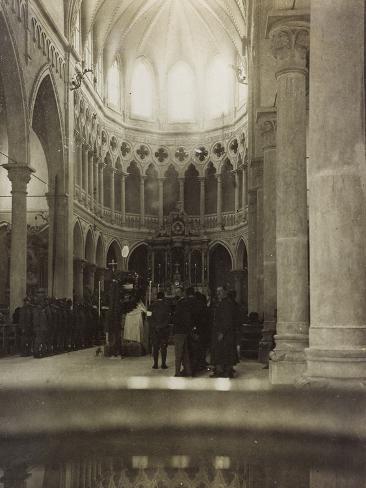 Photographic Print: Soldiers in the Church of Premariacco During the First World War by Luigi Verdi: 24x18in