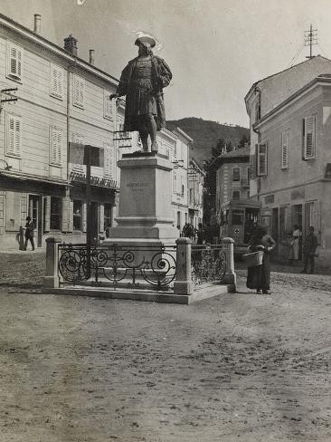Photographic Print: Monument to Maximilian in Plaza of Cormons During the First World War by Luigi Verdi: 24x18in