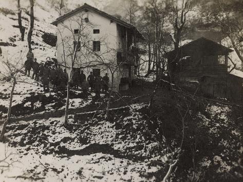 Photographic Print: Buildings of the Section of Health in the Valley Doblar During the First World War by Luigi Verdi: 24x18in