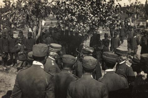 Photographic Print: World War I: General Luigi Cadorna with General Porro Meets the Italian Soldiers: 24x16in