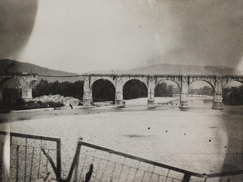 Photographic Print: Railway Bridge in Gorizia During the First World War by Luigi Verdi: 24x18in