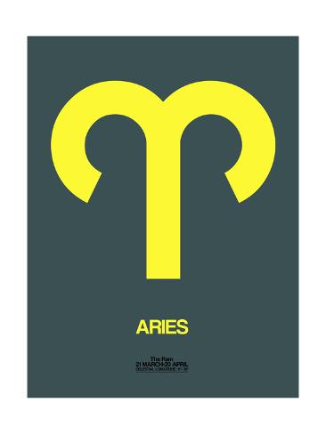 Art Print: Aries Zodiac Sign Yellow by NaxArt: 24x18in
