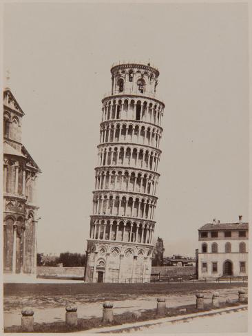 Photographic Print: Pisa, the Leaning Tower, Ca, 1855 by Enrico Van Lint: 24x18in