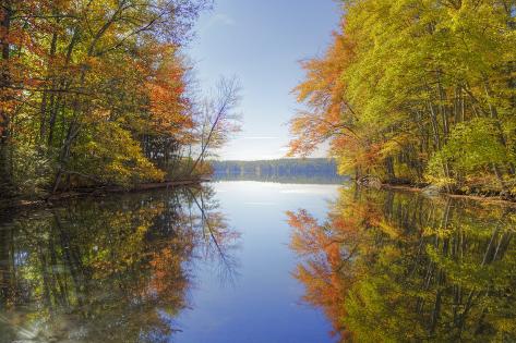 Photographic Print: Reflections at Little Squam Lake, Holderness New Hampshire by Vincent James: 24x16in