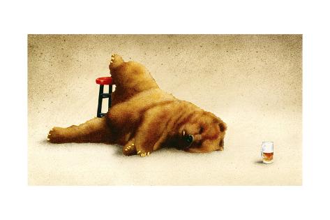 Premium Giclee Print: Last Call for the Beer Bear by Will Bullas: 24x16in