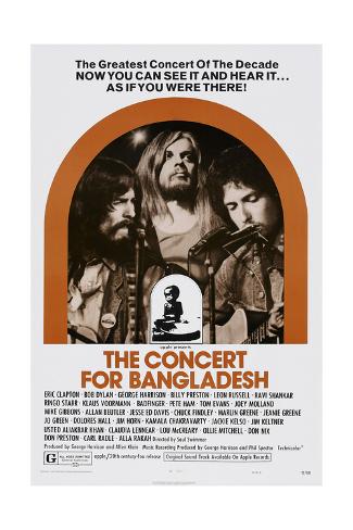 Art Print: The Concert for Bangladesh, from Left: George Harrison, Leon Russell, Bob Dylan, 1972: 24x16in