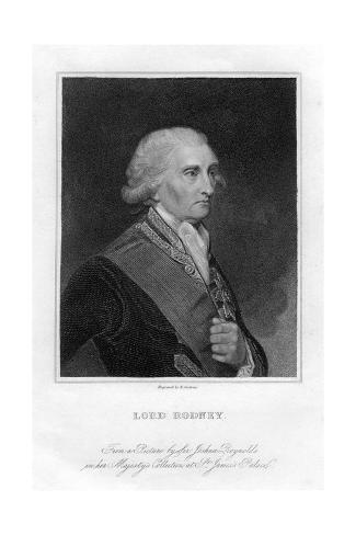 Giclee Print: Admiral George Brydges Rodney (1719-179), 1st Baron Rodney, 19th Century by E Scriven: 24x16in