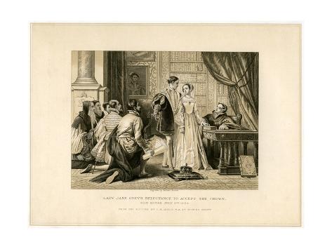 Giclee Print: Lady Jane Grey's Reluctance to Accept the Crown by Herbert Bourne: 24x18in