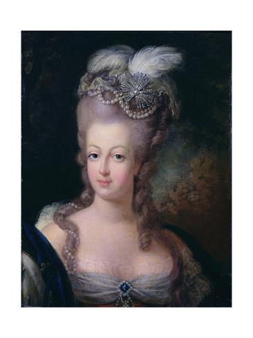 Giclee Print: Portrait of Queen Marie Antoinette of France, 1775 by Jean-Baptiste André Gautier d'Agoty: 24x18in