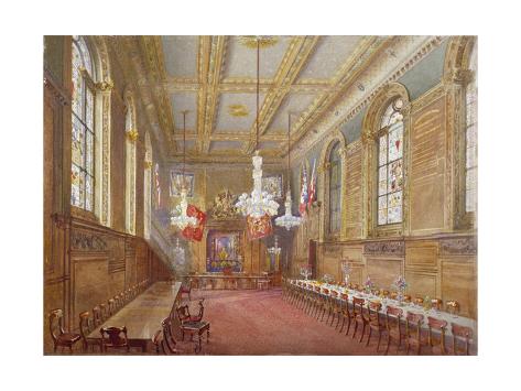 Giclee Print: Interior of the Vintners' Hall, Upper Thames Street, London, 1880 by John Crowther: 24x18in