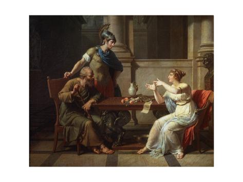 Giclee Print: Socrates and Alcibiades at Aspasia, 1801 by Nicolas Andre Monsiau: 24x18in