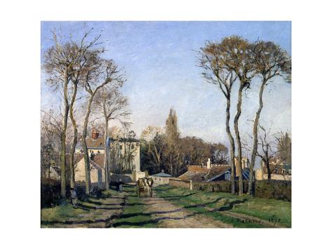 Giclee Print: Entrance to the Village of Voisins, Yvelines, 1872 by Pierre-Auguste Renoir: 16x12in