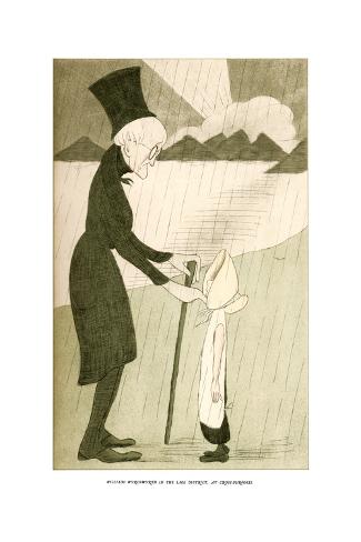 Giclee Print: William Wordsworth in the Lake District, at Cross-Purposes, 1904 by Max Beerbohm: 24x16in