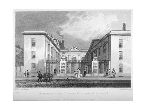 Giclee Print: View of Vintners' Hall, Upper Thames Street, City of London, 1830 by R Acon: 24x18in