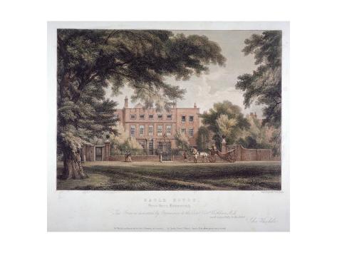 Giclee Print: View of Eagle House, Brook Green, Hammersmith, London, C1810 by Day & Haghe: 24x18in